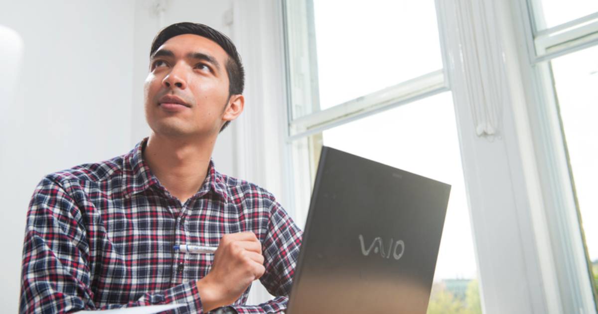 Male student applying to university through Clearing
